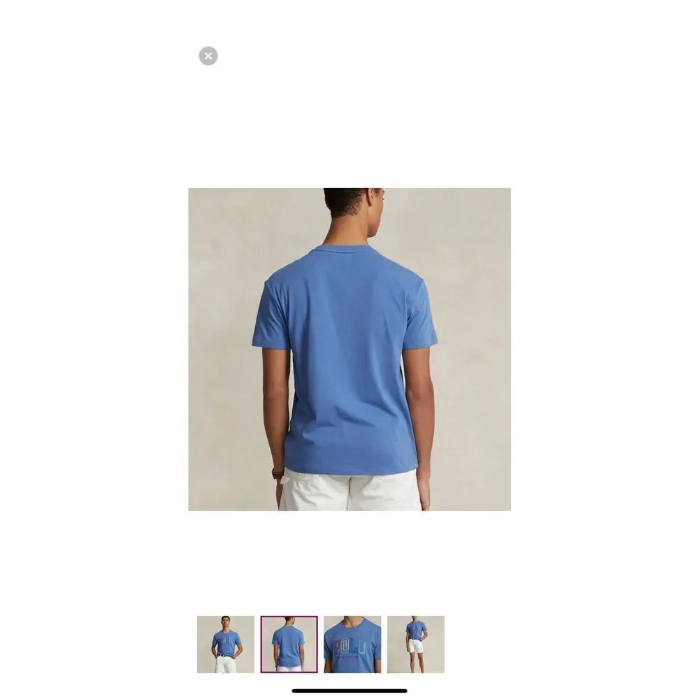 Polo Ralph Lauren NWT Classic Fit Logo Embroidered T Shirt Blue Medium